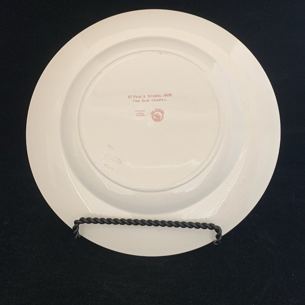 Wedgwood Pink St. Paul’s School The Old Chapel Dinner Plate 1928 10 3/8” Vintage - Picture 5 of 7